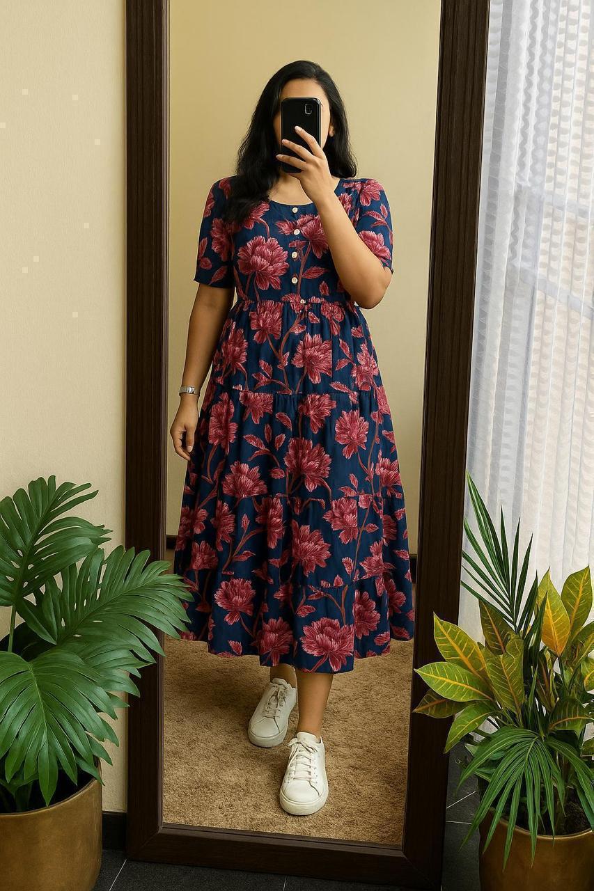 Midi Frock Printed Cotton