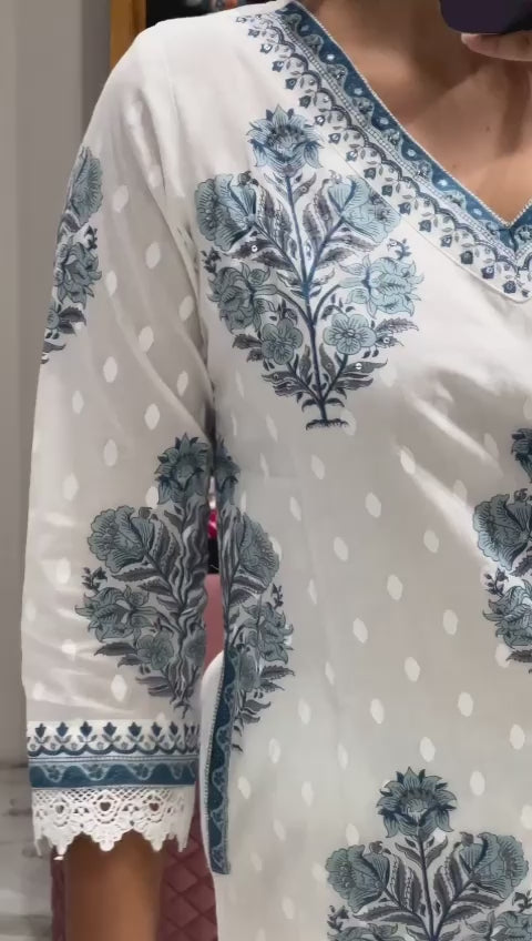 Anarkali Suit Set Kurti Pant Dupatta