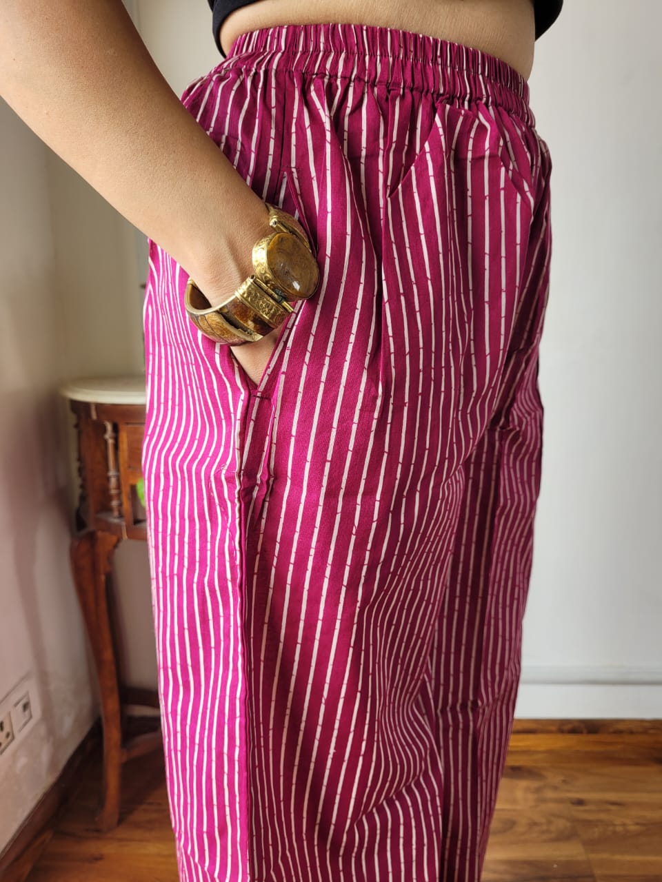 Cotton Pants Hand Block Print Free Size