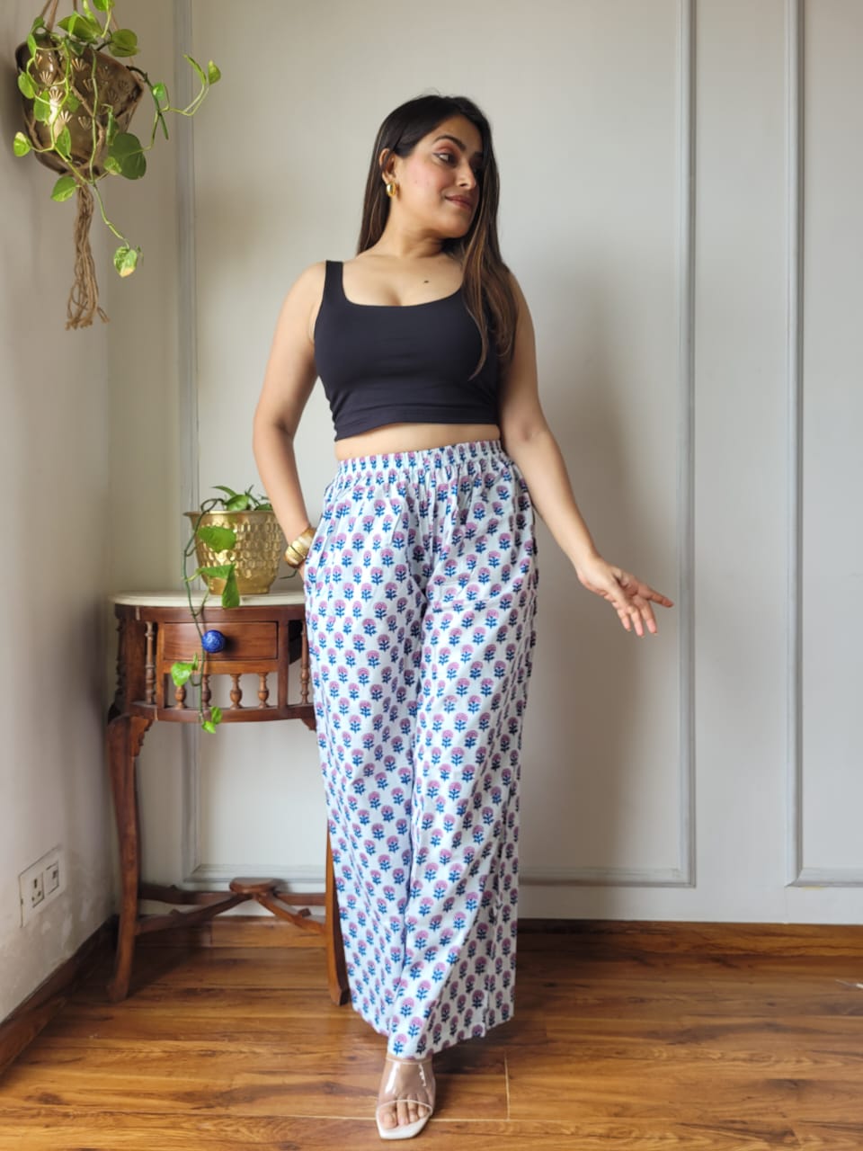 Cotton Pants Hand Block Print Free Size