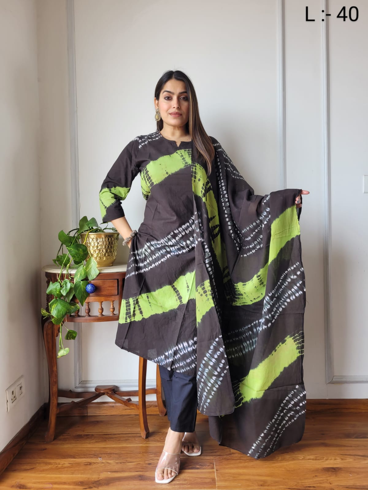 Premium Quality Handblock Print Cotton Suits Kurti Pant Dupatta Set
