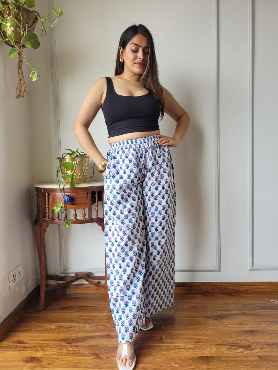 Cotton Pants Hand Block Print Free Size