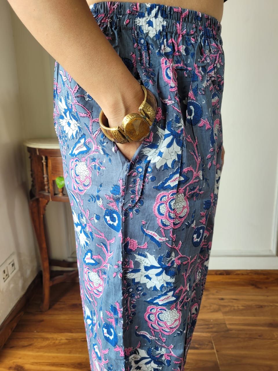Cotton Pants Hand Block Print Free Size