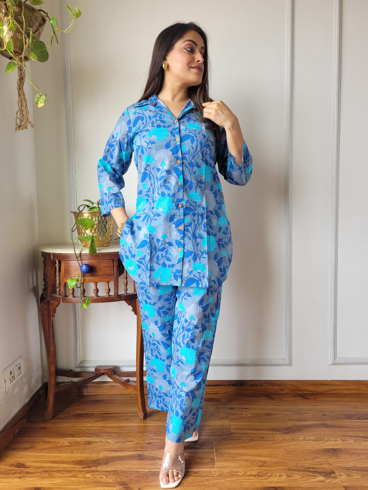Pure Cotton Co-ord Set Handblock print Lounge Wear