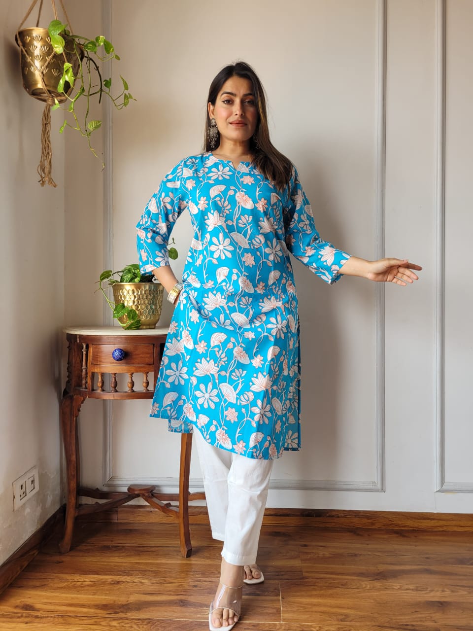 Handblock Print Cotton Kurti Pant