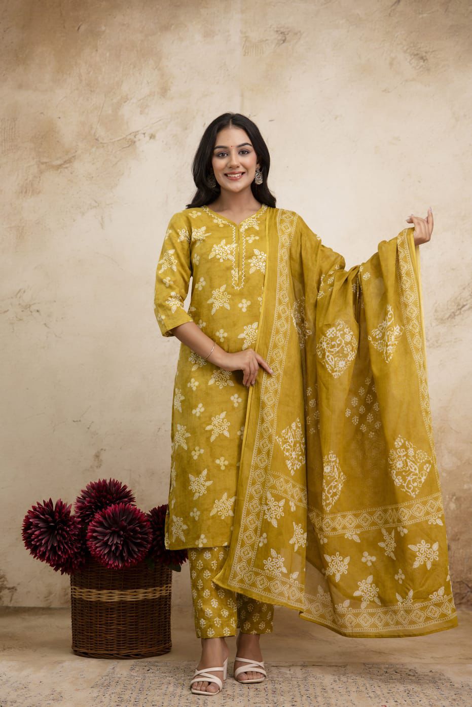 Jaipuri suits cotton kurti pant dupatta sanganeri print dress