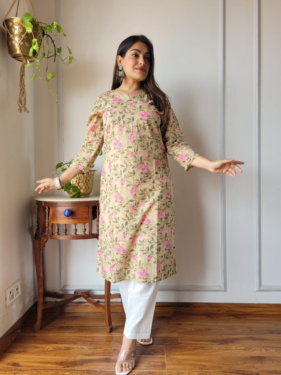 Handblock Print Cotton Kurti Pant