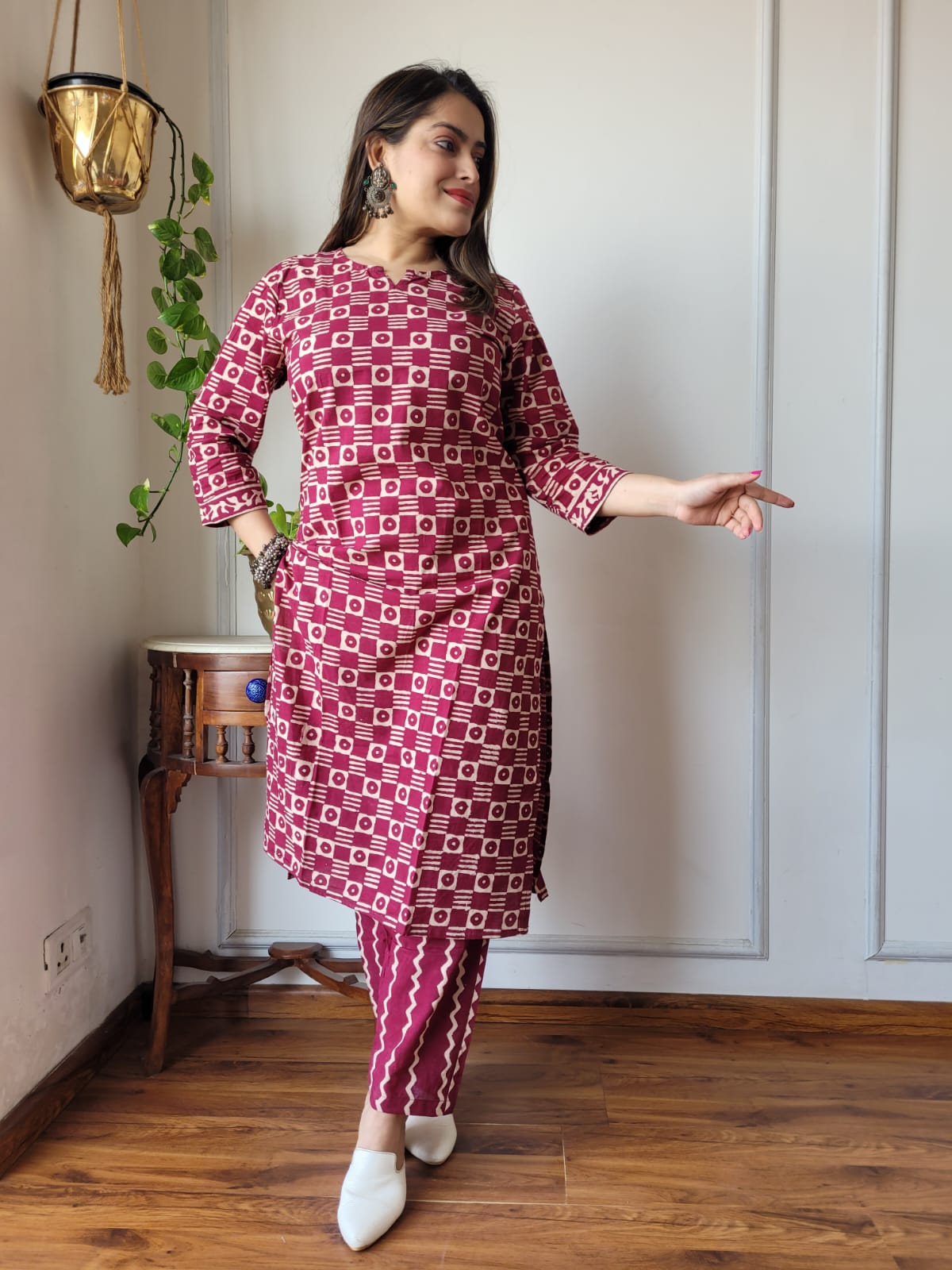 Handblock Print Cotton Kurti Pant