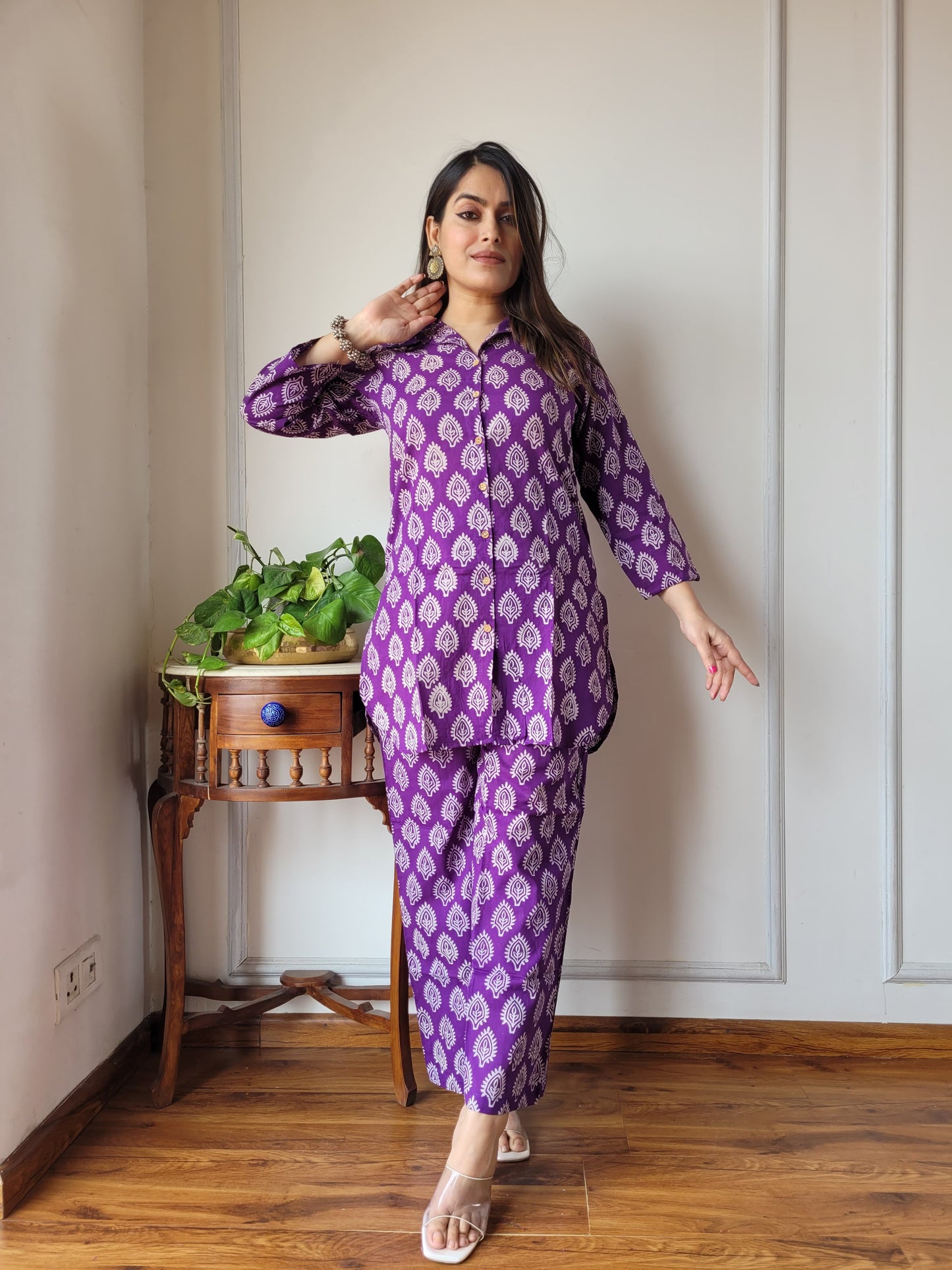 Pure Cotton Co-ord Set Handblock print Lounge Wear