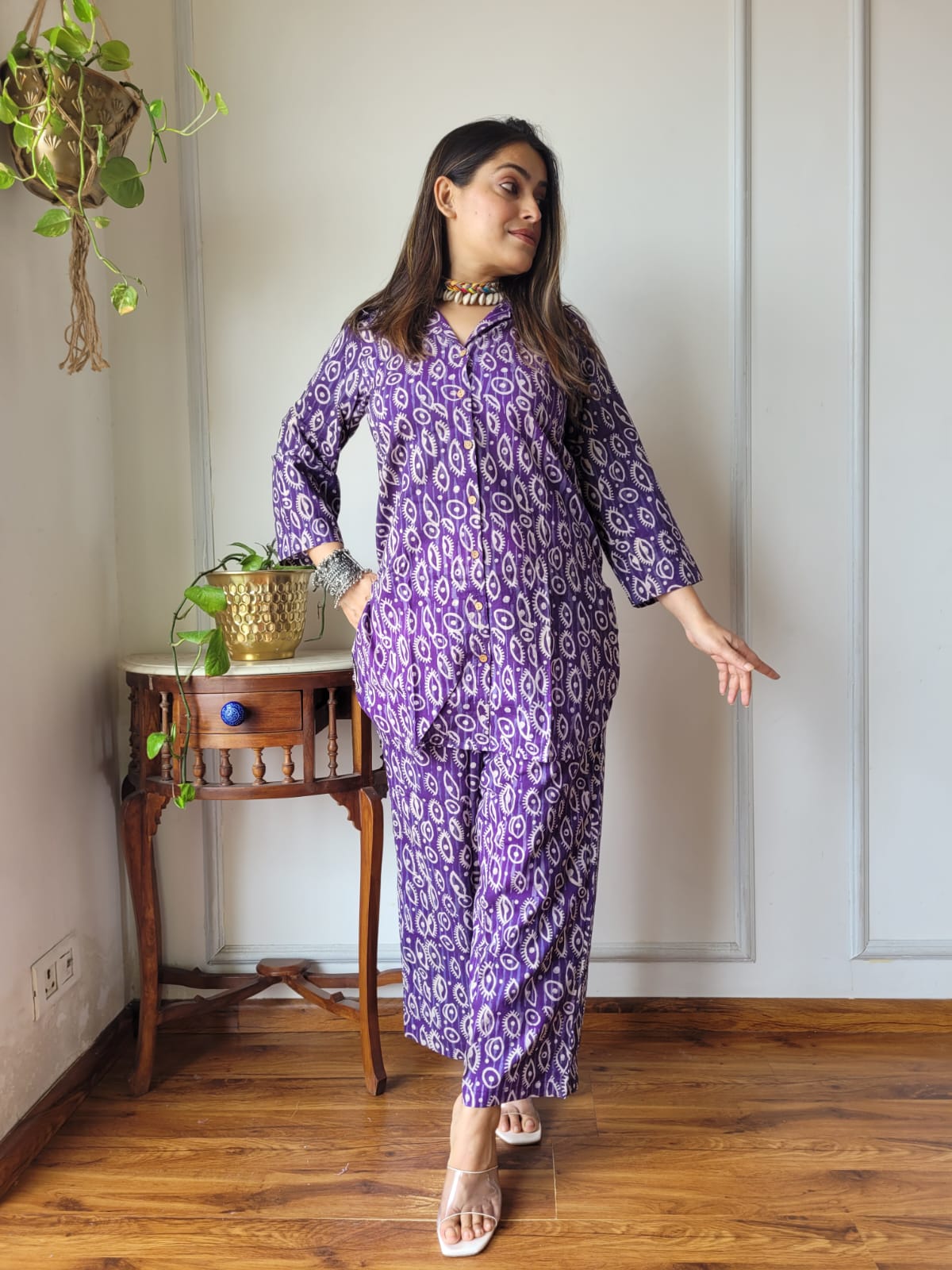 Pure Cotton Co-ord Set Handblock print Lounge Wear