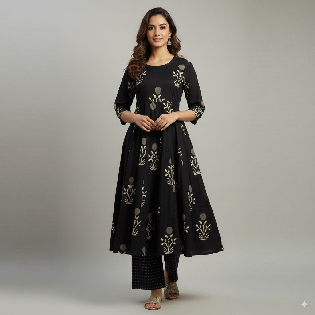 Anarkali Kurti Palazzo Dupatta