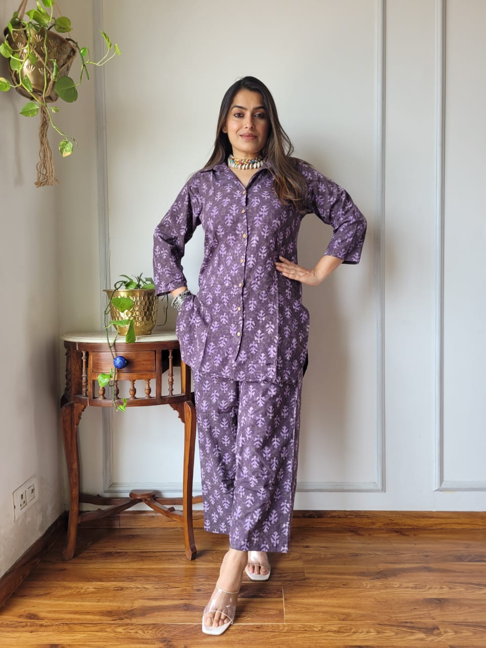 Pure Cotton Co-ord Set Handblock print Lounge Wear