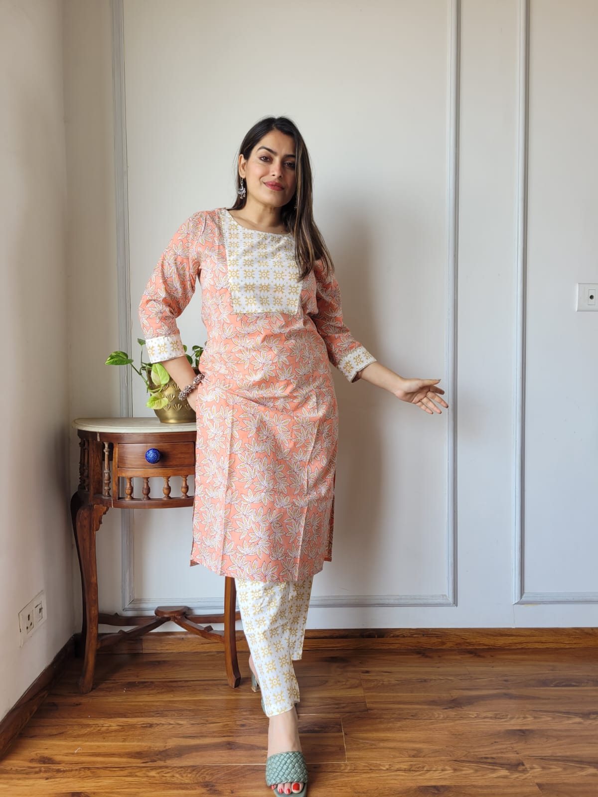 Handblock Print Cotton Kurti Pant