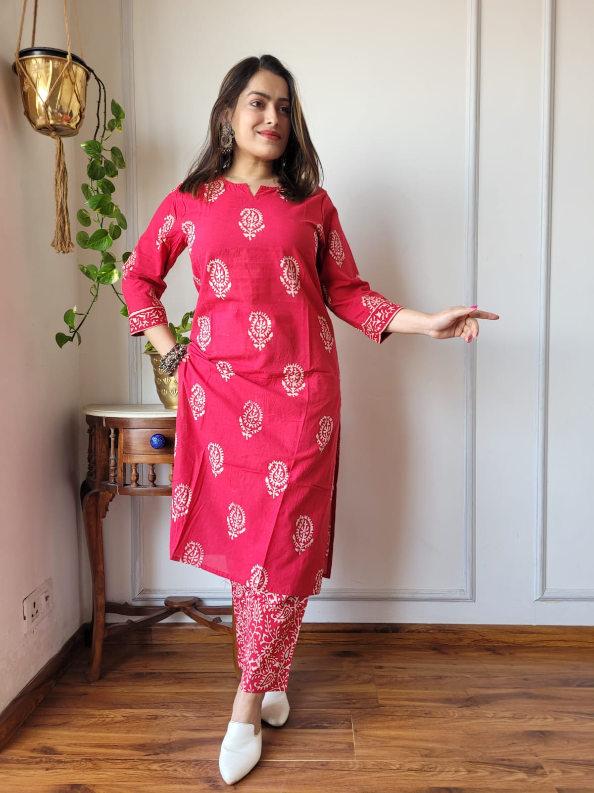 Handblock Print Cotton Kurti Pant