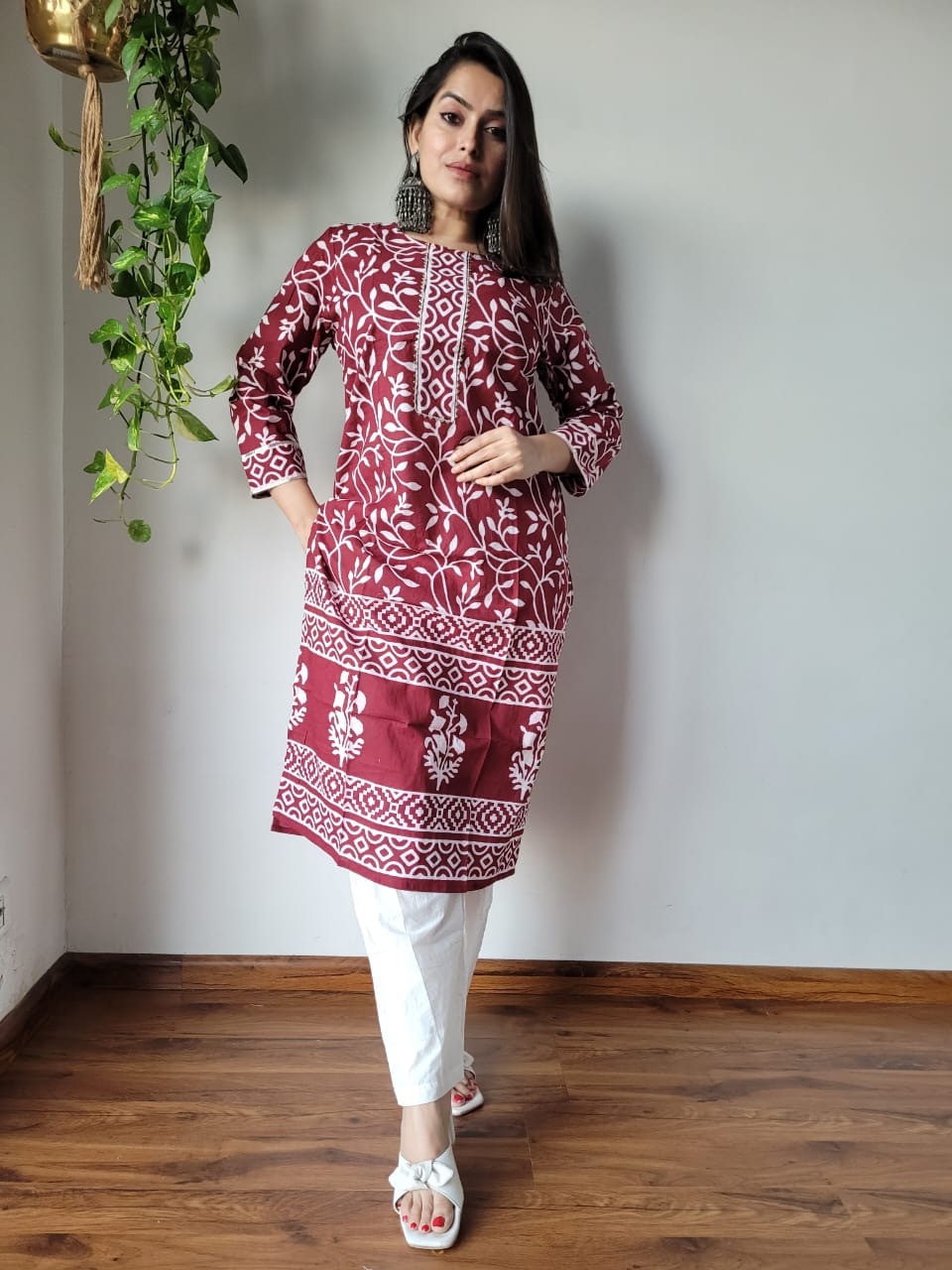 Handblock Print Cotton Kurti Pant