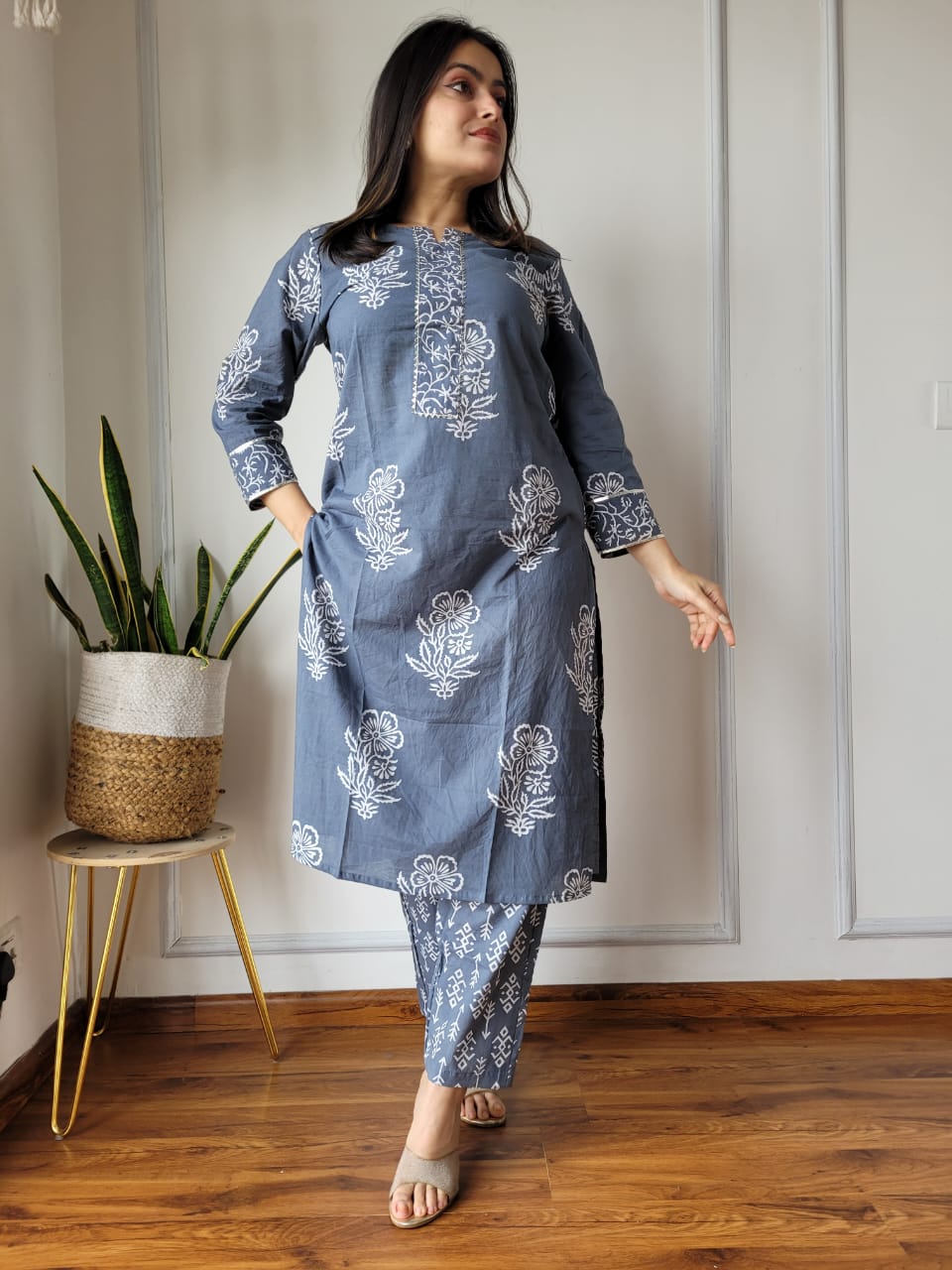Handblock Print Cotton Kurti Pant