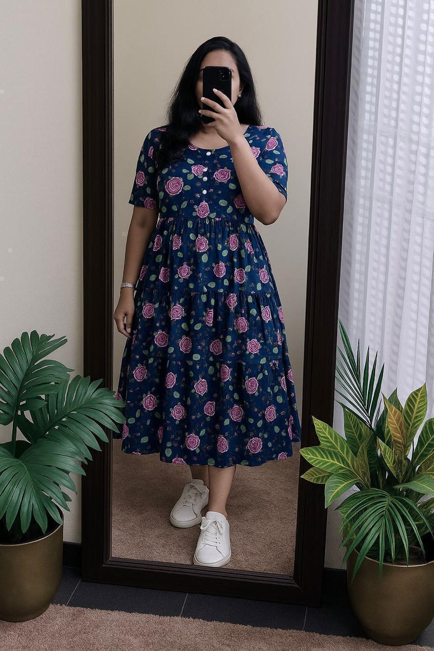 Midi Frock Printed Cotton