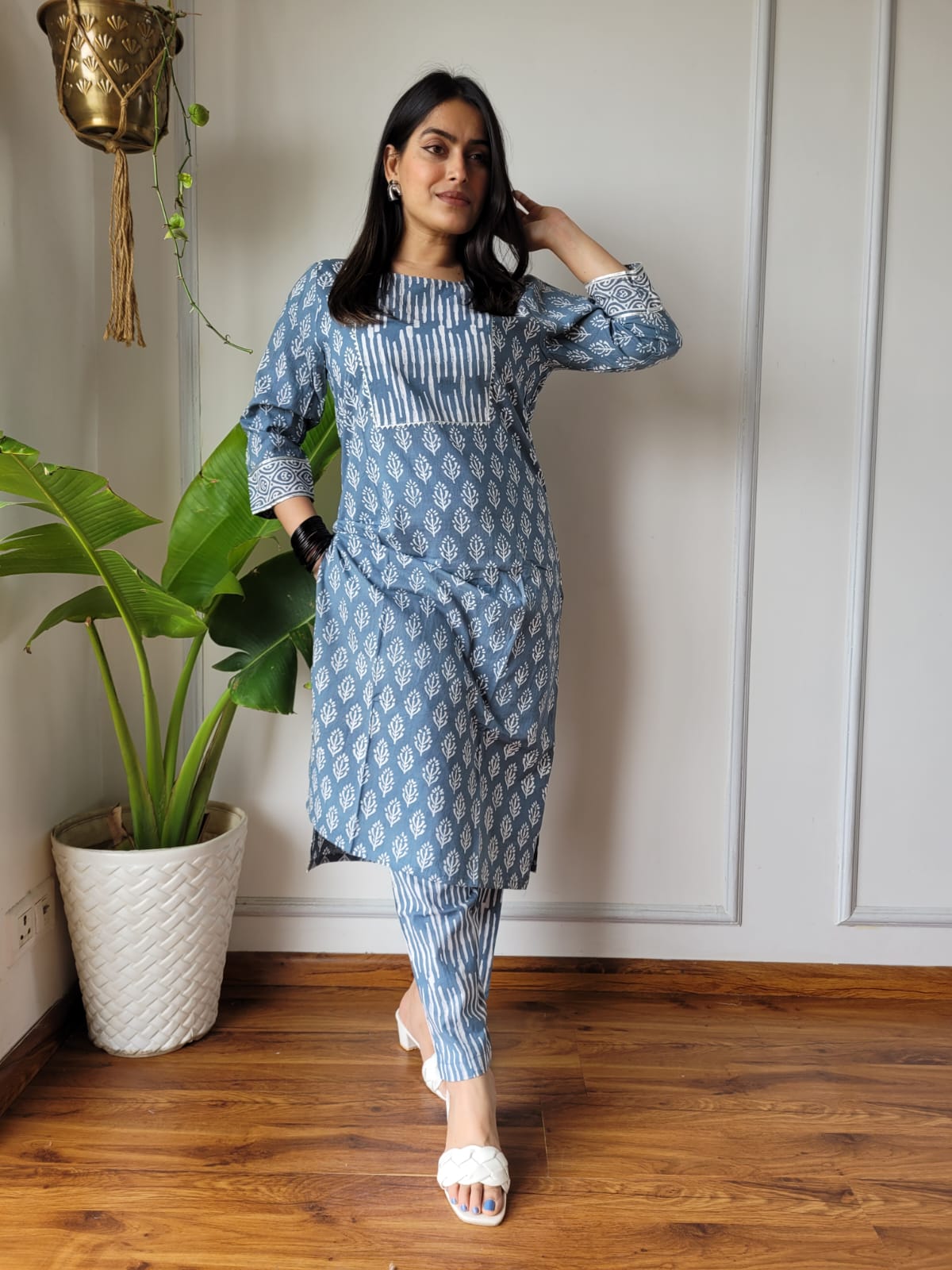 Handblock Print Cotton Kurti Pant