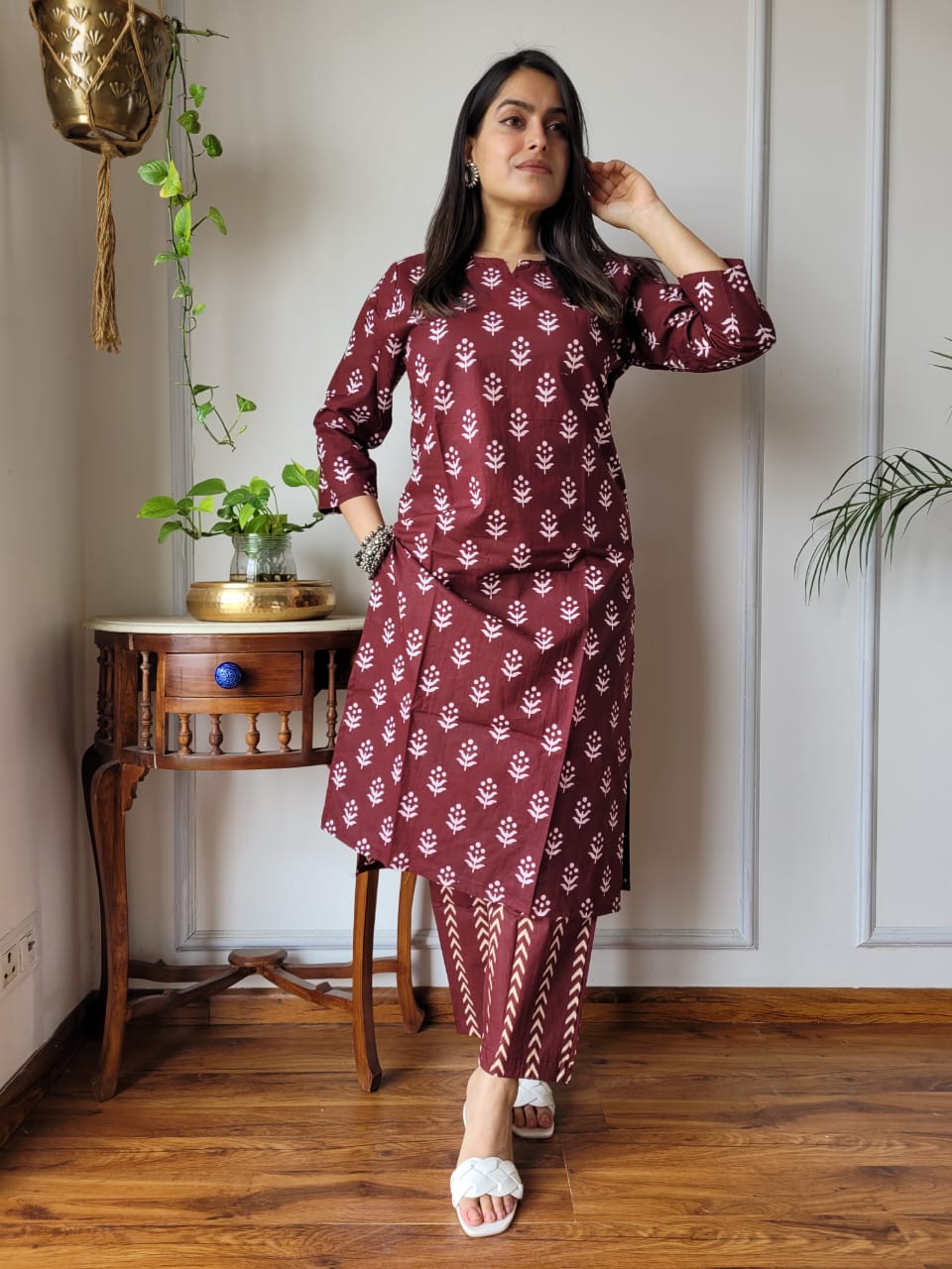 Handblock Print Cotton Kurti Pant