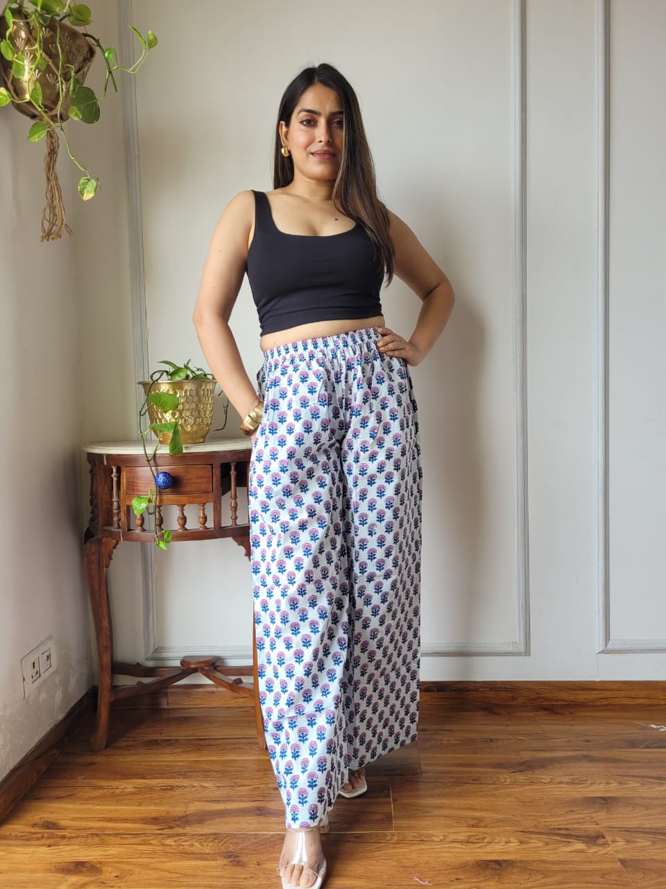 Cotton Pants Hand Block Print Free Size