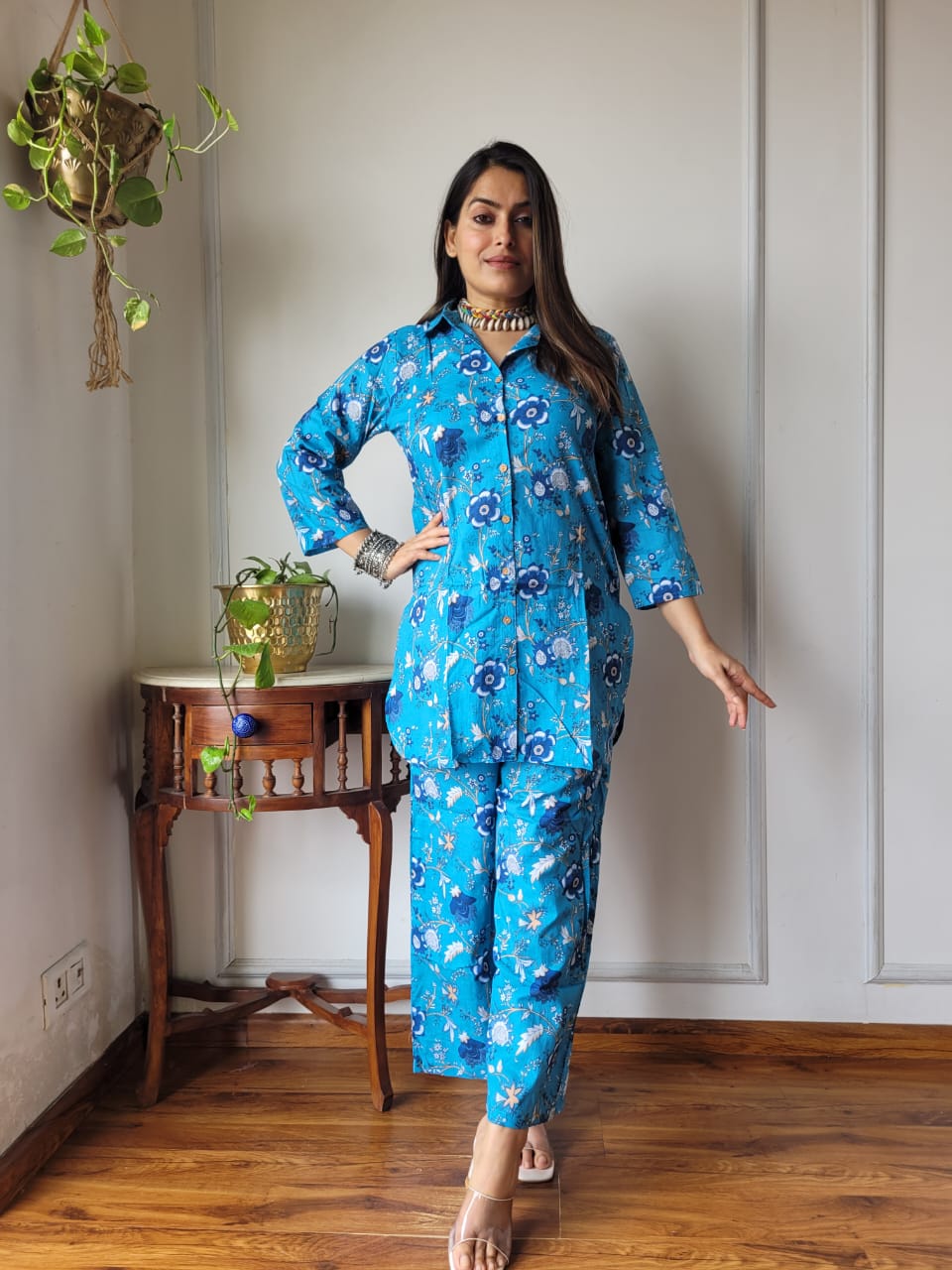 Pure Cotton Co-ord Set Handblock print Lounge Wear