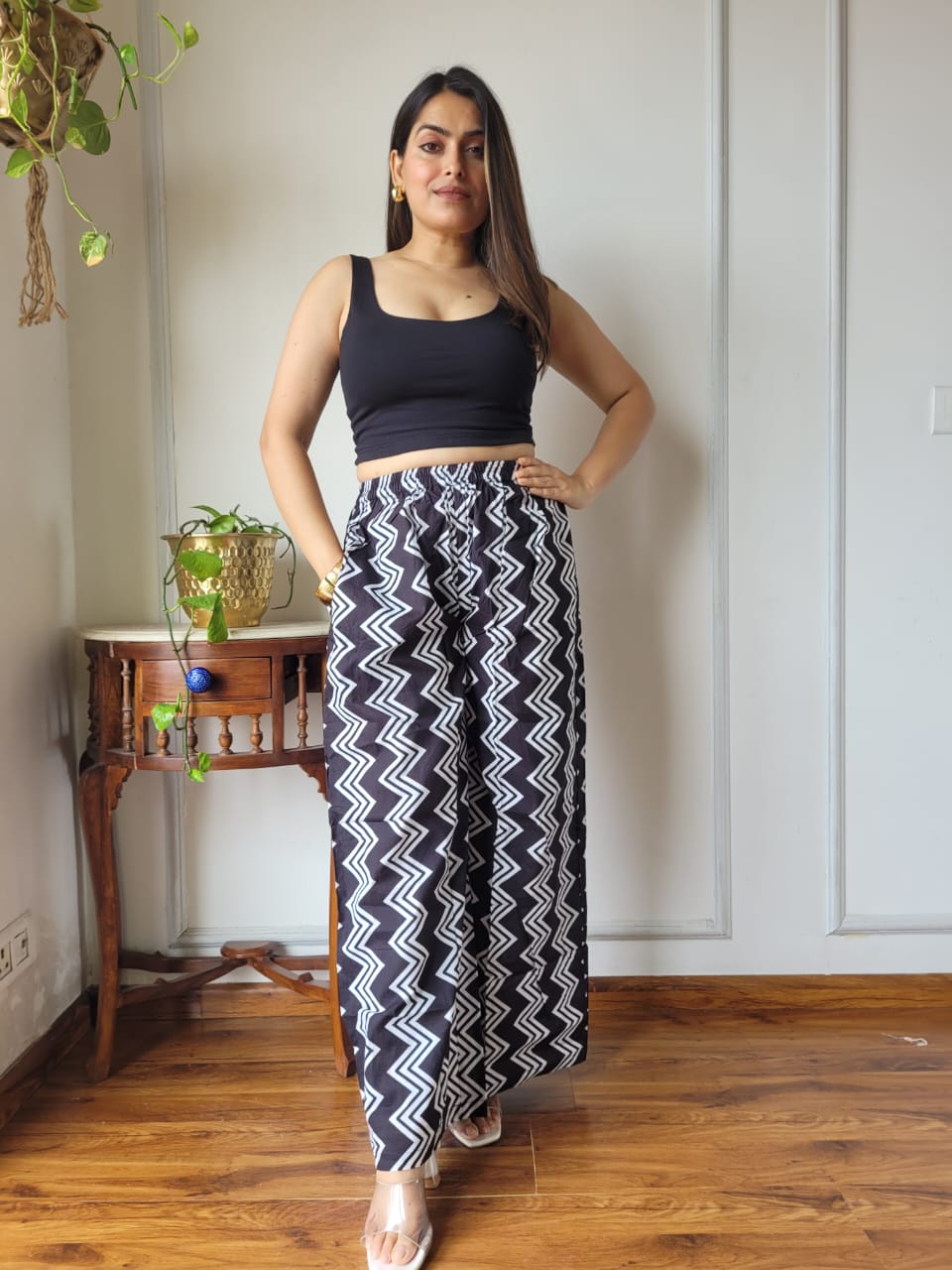 Cotton Pants Hand Block Print Free Size