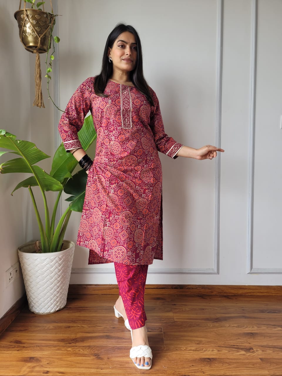 Handblock Print Cotton Kurti Pant