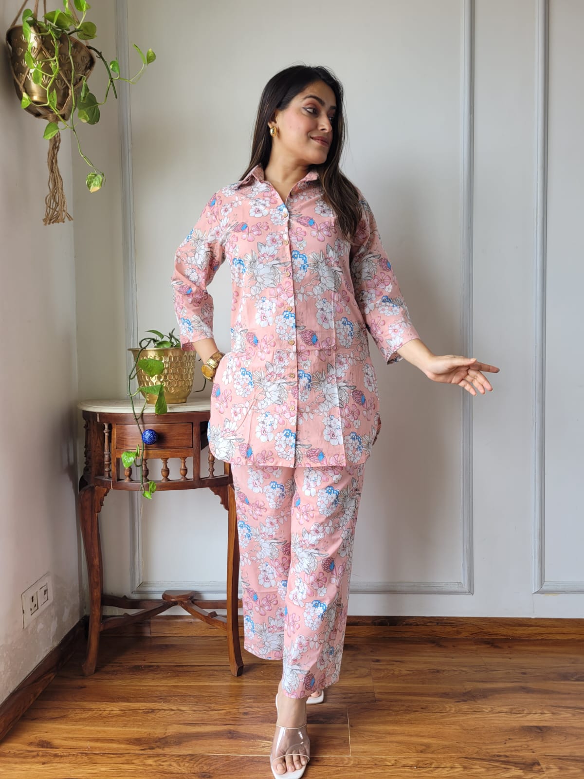 Pure Cotton Co-ord Set Handblock print Lounge Wear