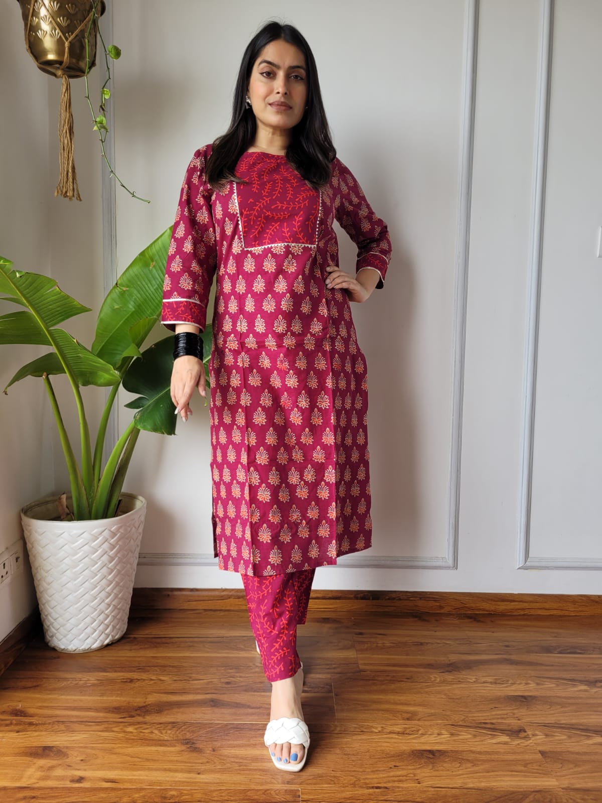 Handblock Print Cotton Kurti Pant