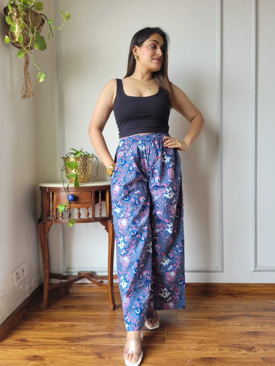 Cotton Pants Hand Block Print Free Size