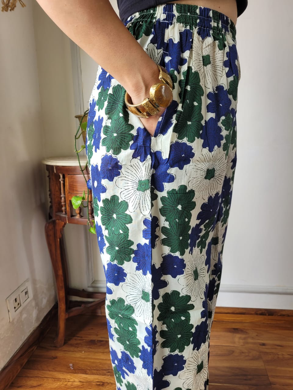 Cotton Pants Hand Block Print Free Size