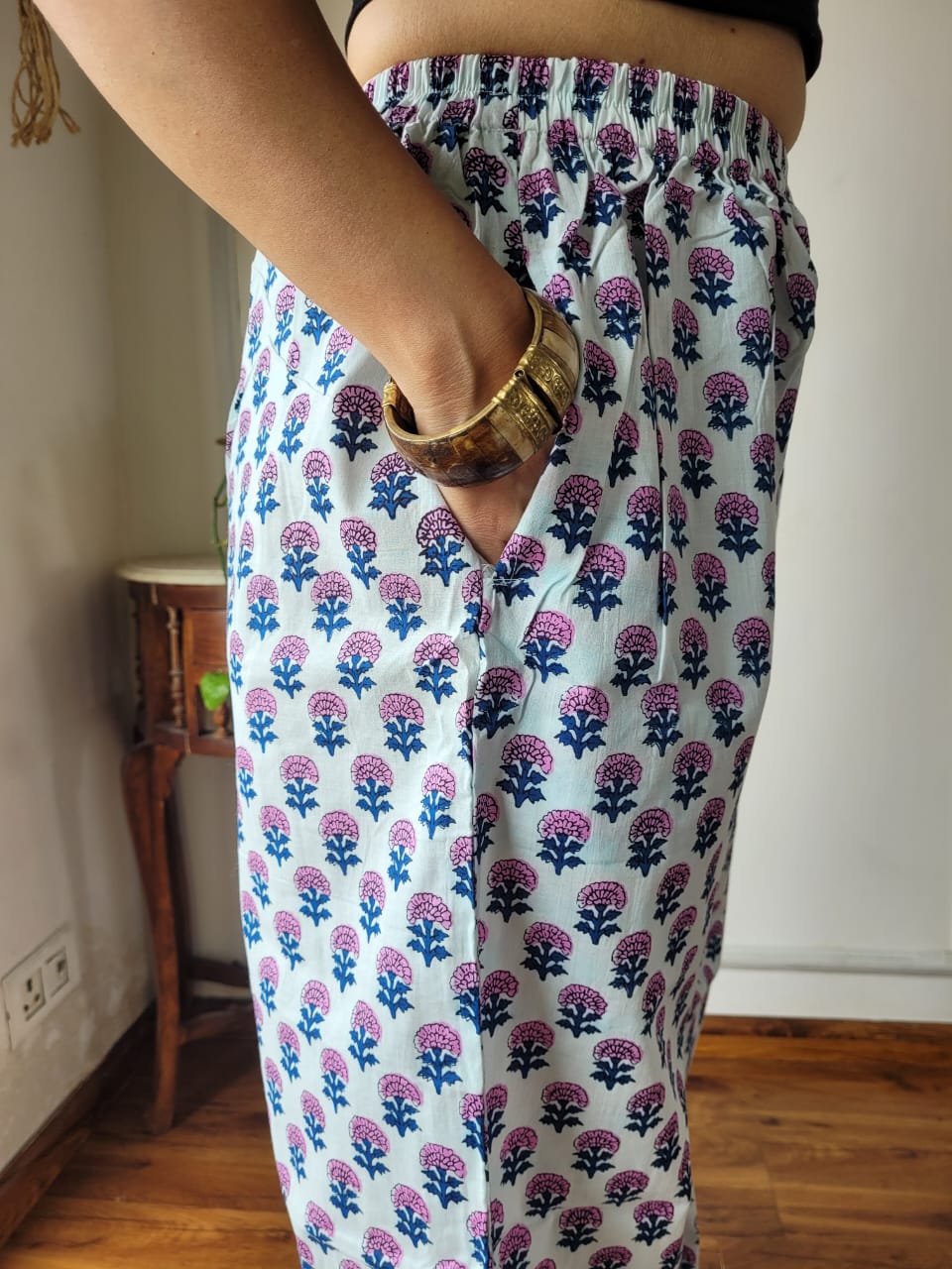 Cotton Pants Hand Block Print Free Size