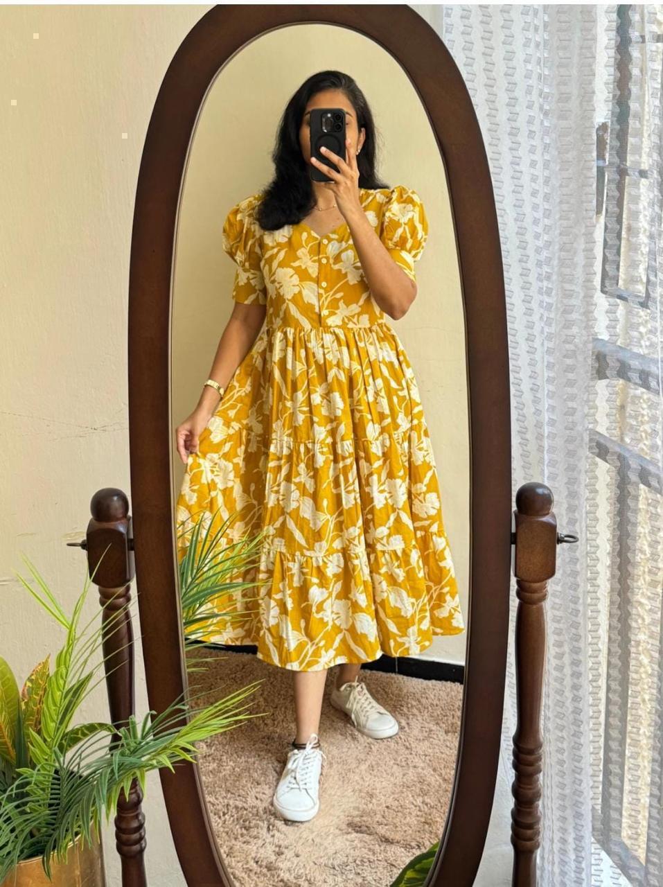 Printed Premium Cotton Midi Kurti Casual Wear