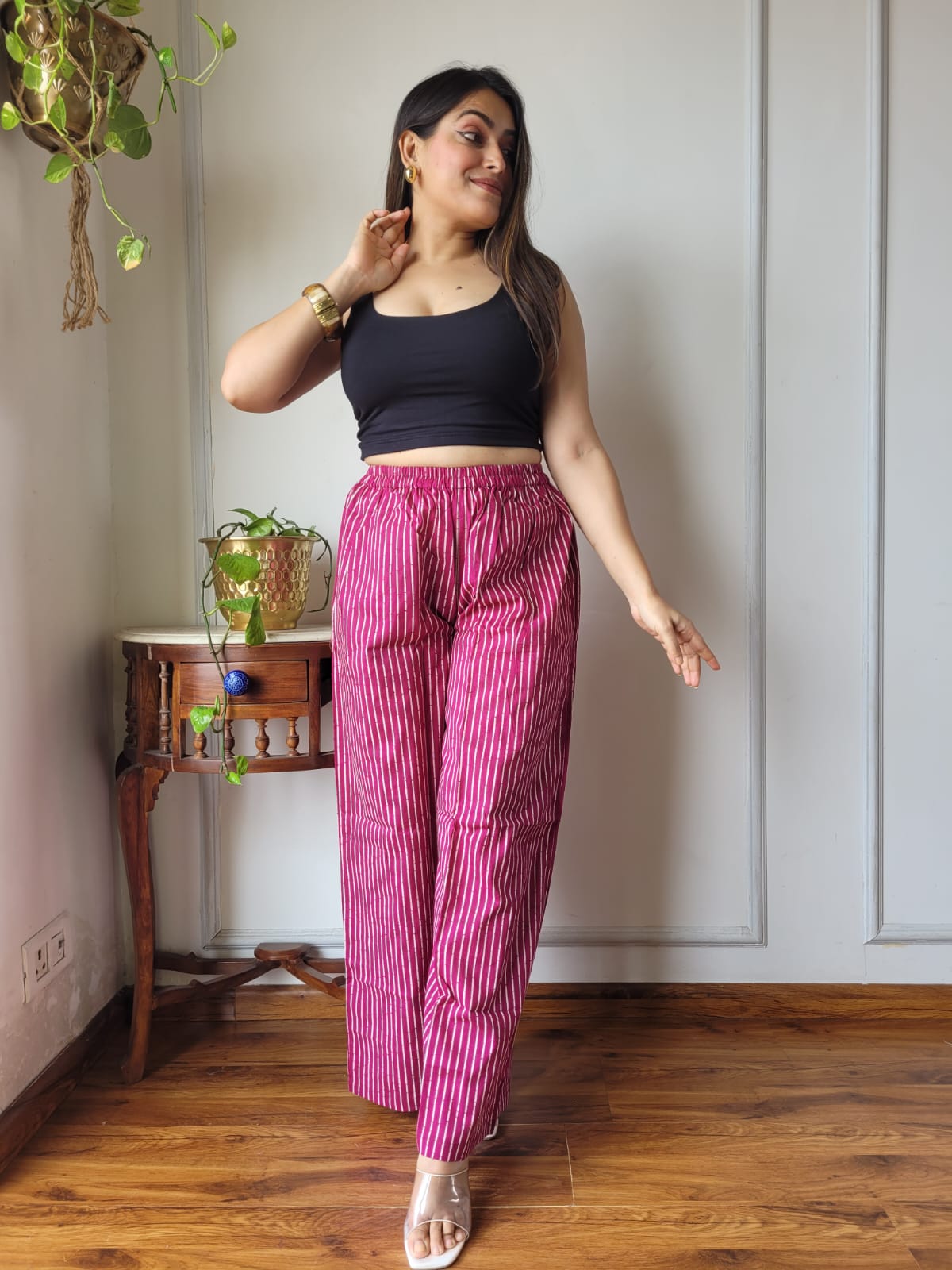 Cotton Pants Hand Block Print Free Size