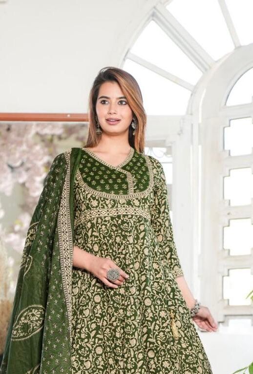 Ethnic Cotton Kurti Pant Dupatta Festival Attire