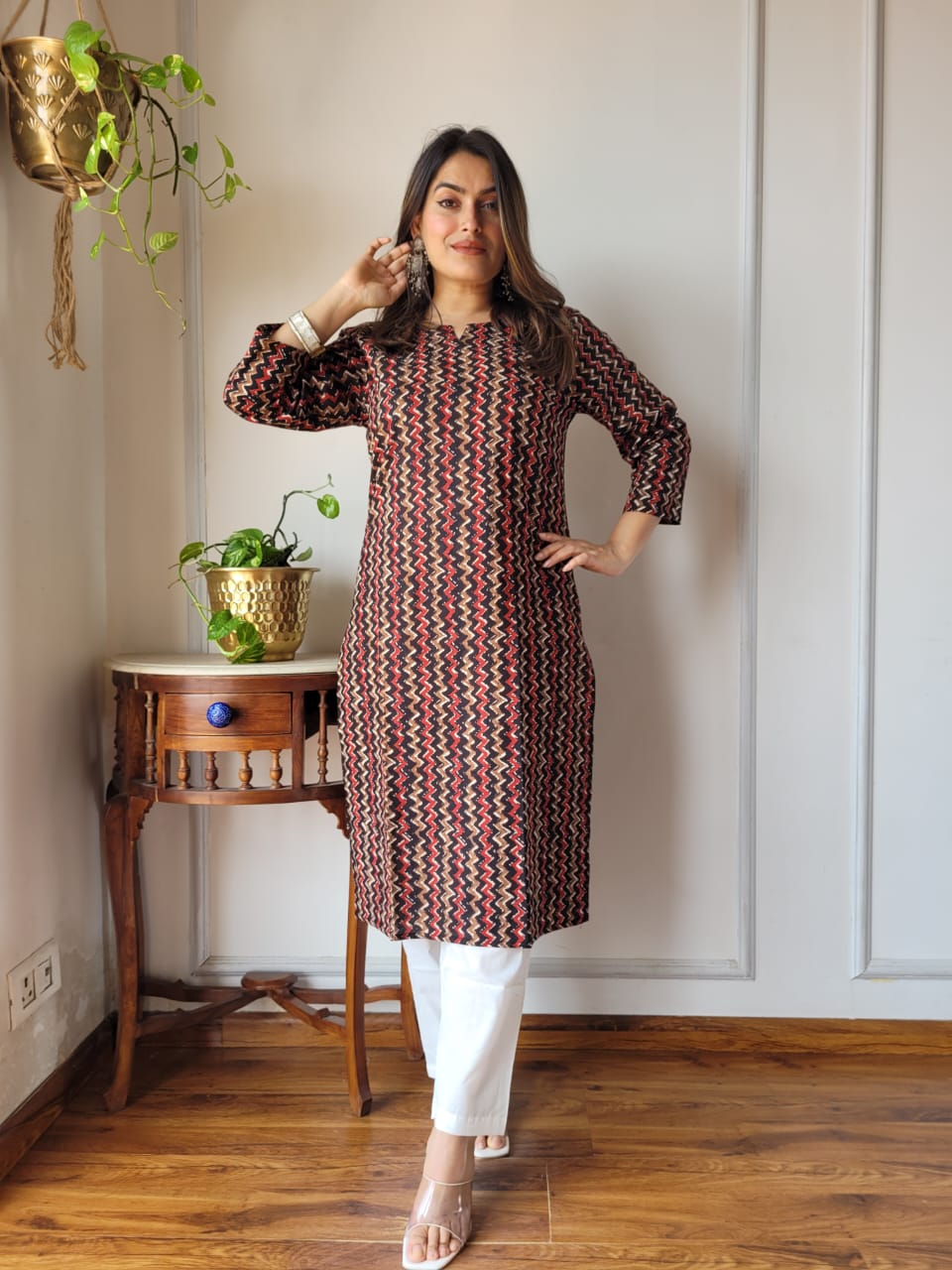 Handblock Print Cotton Kurti Pant
