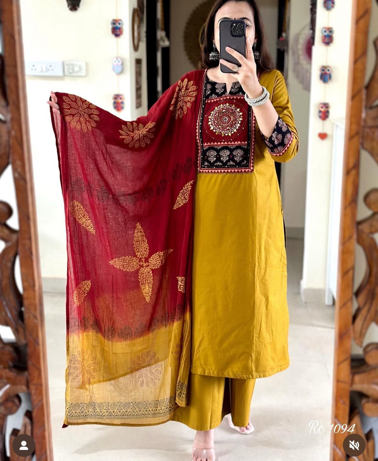 Pure cotton kurti with classy embroidery work on yoke