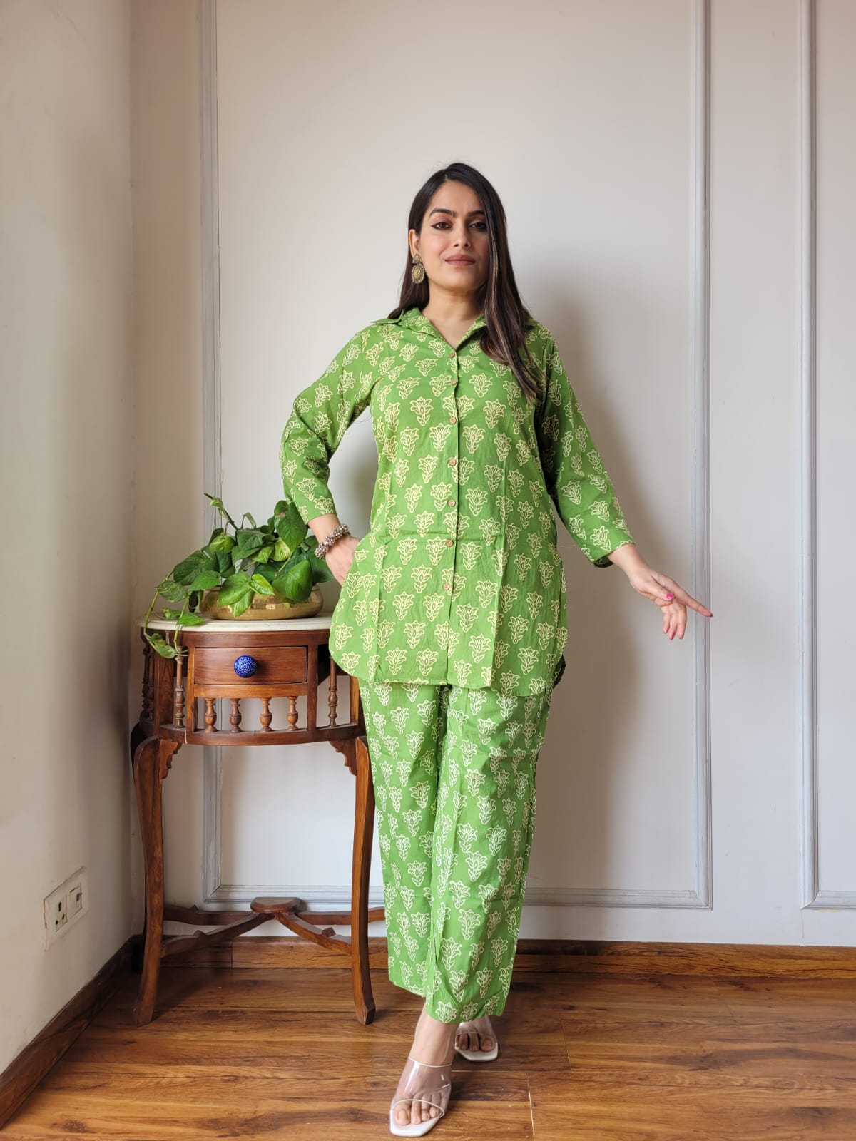 Pure Cotton Co-ord Set Handblock print Lounge Wear