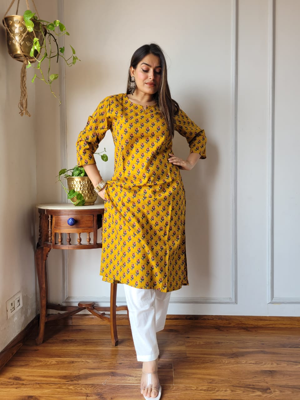 Handblock Print Cotton Kurti Pant