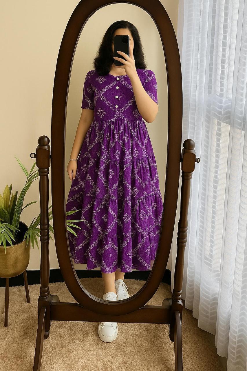 Midi Frock Printed Cotton