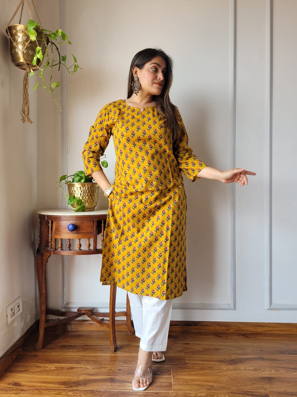 Handblock Print Cotton Kurti Pant