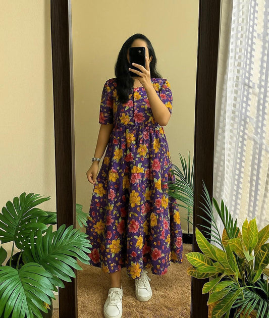 Midi Frock Printed Cotton