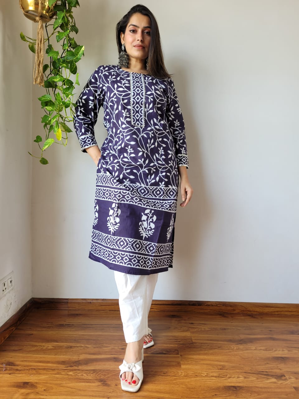 Handblock Print Cotton Kurti Pant