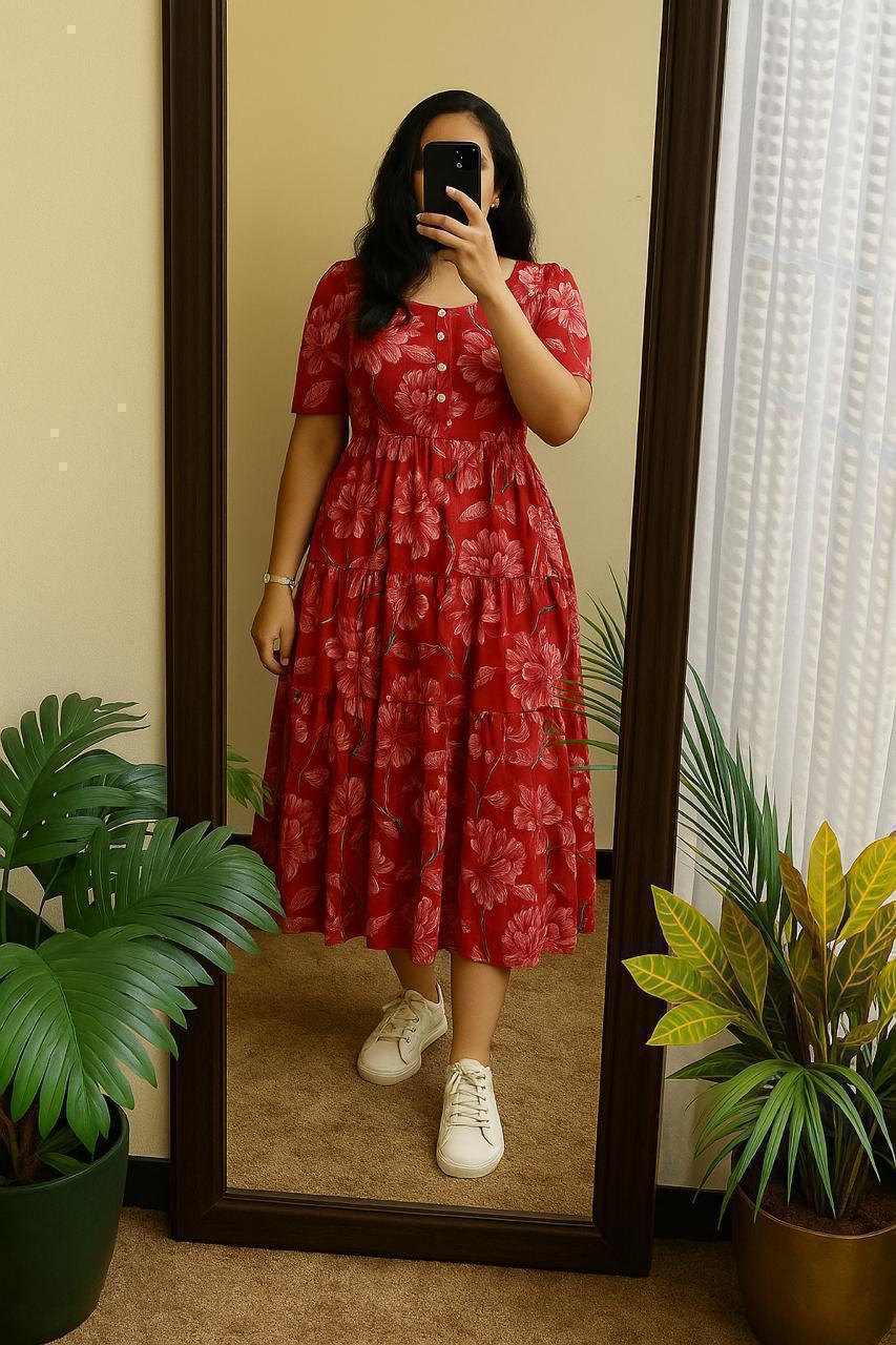 Printed Premium Cotton Midi Kurti Casual Wear