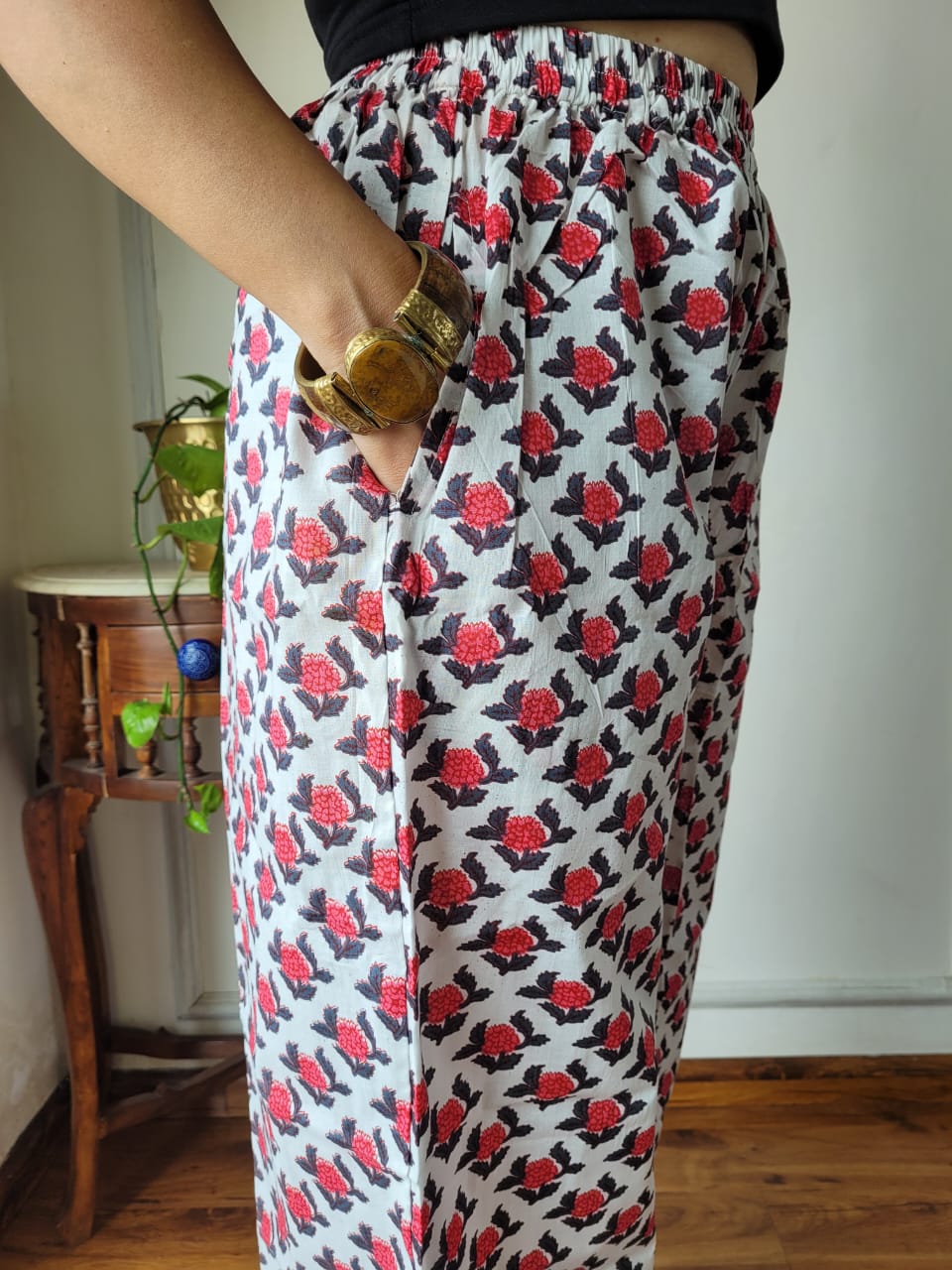 Cotton Pants Hand Block Print Free Size