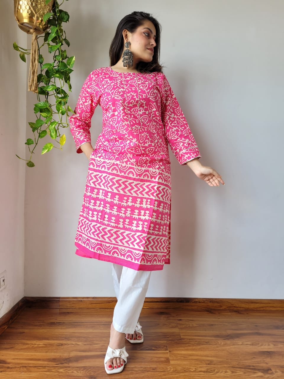Handblock Print Cotton Kurti Pant
