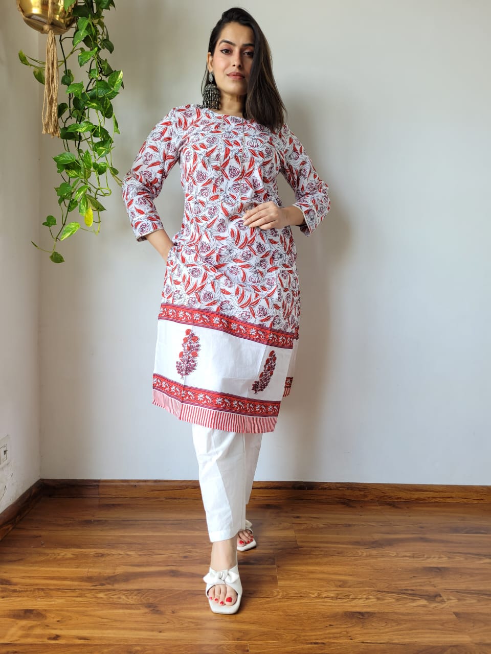 Handblock Print Cotton Kurti Pant