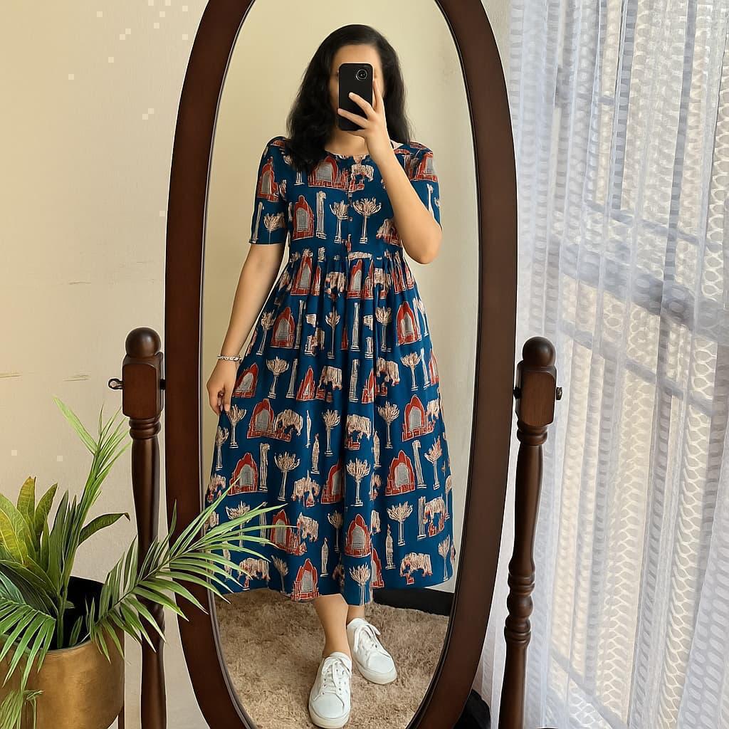 Printed Premium Cotton Midi Kurti Casual Wear