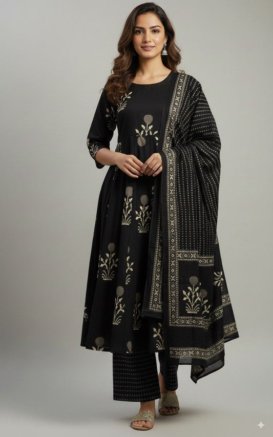 Anarkali Kurti Palazzo Dupatta