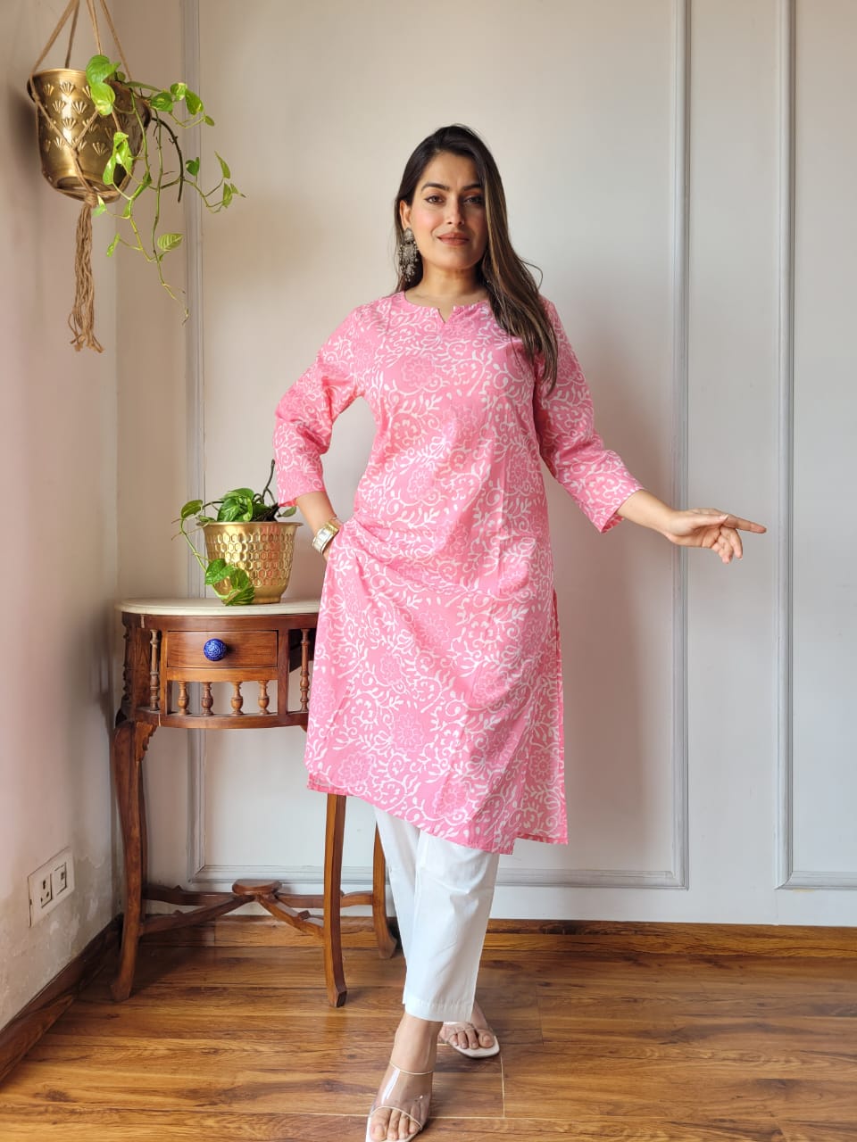 Handblock Print Cotton Kurti Pant